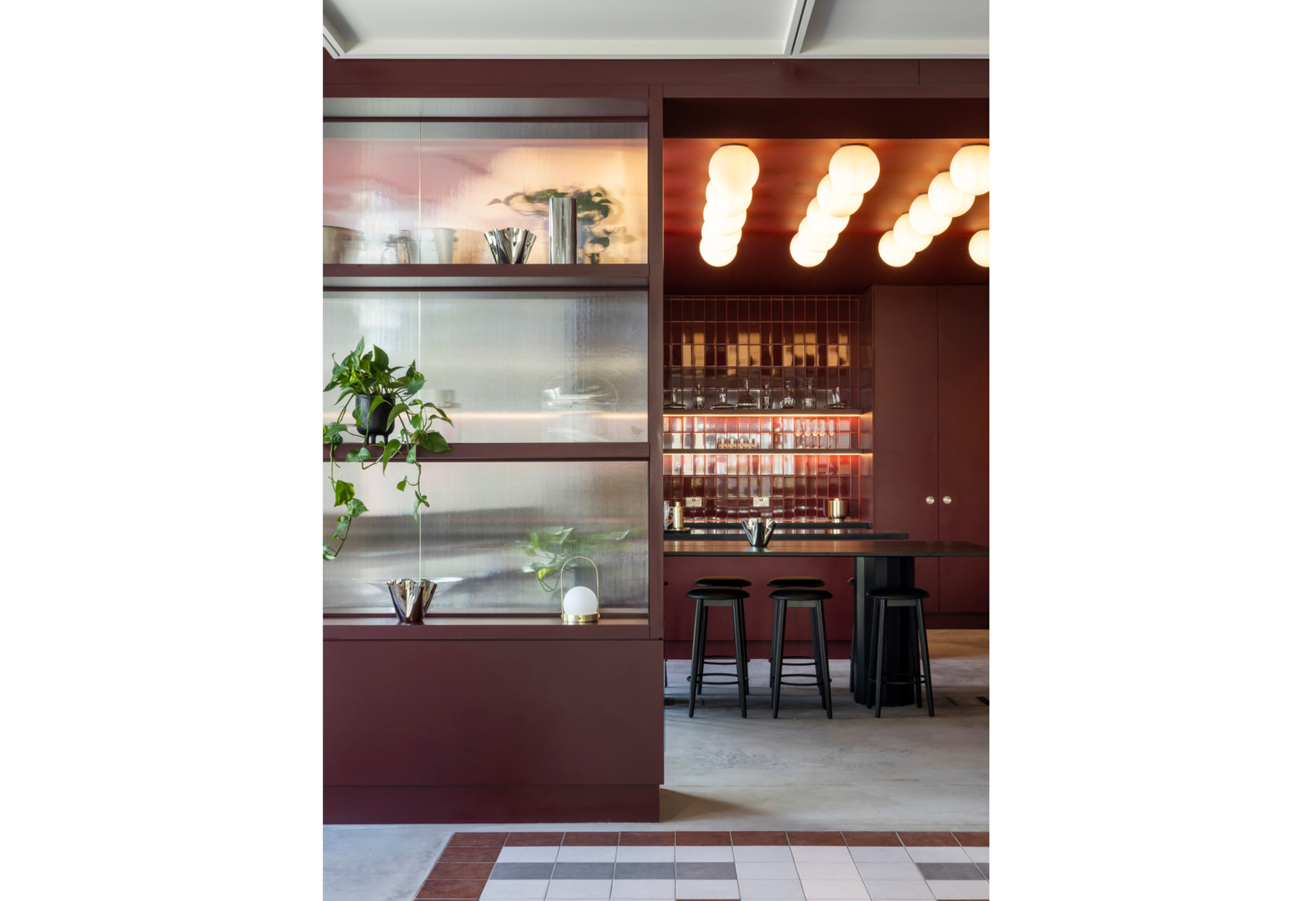 Burgundy Bar Interior